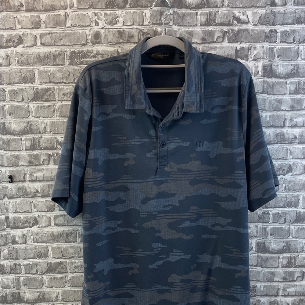 Travis Mathew Dark Blue Camouflage Polo - Picture 1 of 6